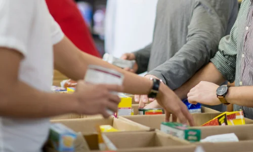 Food pantry workers