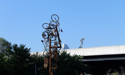 Art display of bikes