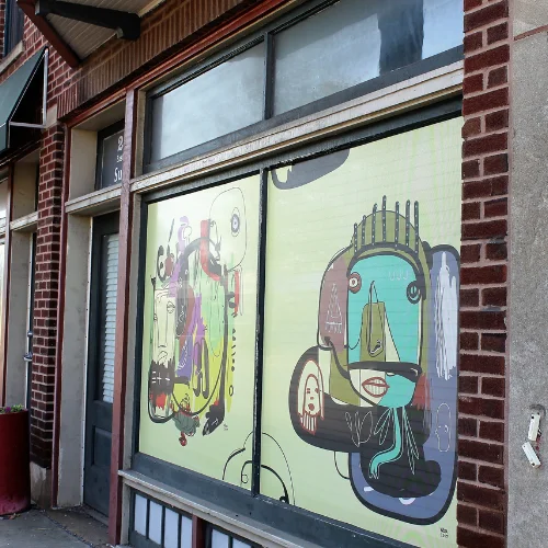 Art in a storefront window